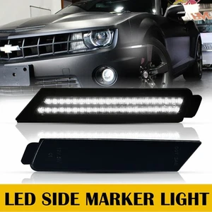 Para Chevy Camaro 10-15 Lente Ahumada Delantera LED Parachoques Luz Marcadora Lateral Blanca 2 un. - Imagen 1 de 12