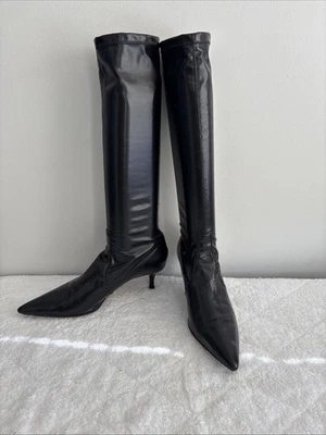 Donald Pliner Tall Boots, Pointy Toe Signature, Black, 9.5 - Image 1 of 4
