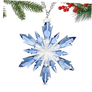 2025 Cristal Navidad Adornos Vidrio Copo de Nieve Estrella para Árbol de Navidad Azul - Imagen 1 de 7