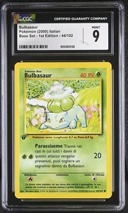 CGC 9 ITALIAN Bulbasaur 2000 Base Set - 1st Edition 44/102 Pokemon Card - Picture 1 of 2