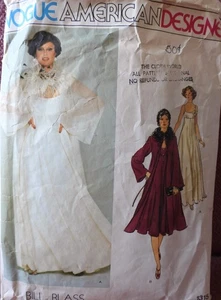 Vtg 1980s Bill Blass Vogue Designer 1315 Evening Dress & Coat SEWING PATTERN 14 - Picture 1 of 6