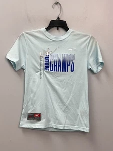 Nike Dri-Fit Kid's Light Blue "Future Champs" T-Shirt Size Small Loose Fit - Picture 1 of 9