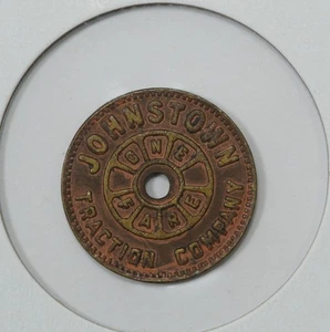 Johnstown Traction Company One Fare Transit Token PA 495 - Bild 1 von 2