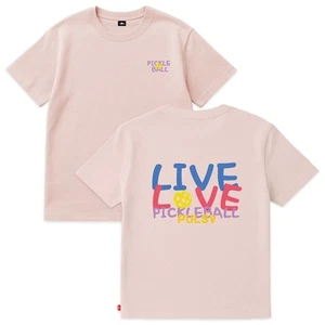 PULSV 2025 Unisex Live Love Badminton T-Shirts Sports Tee Casual OverFit Pink - Picture 1 of 4