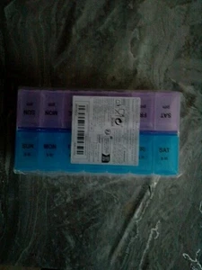 Medikamentenbox morgens/abends 14 Fächer 7 Tage Pillendose 17x9x3 - Bild 1 von 4