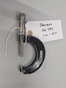 Vintage L.S. Micrómetro Starrett Nº 436, 1 pulgada de capacidad - Imagen 1 de 2