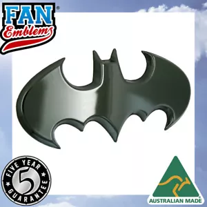 Batman Batwing Logo 3D Car Badge (Black Chrome) - Picture 1 of 7