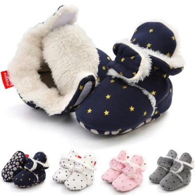 Comfortable Newborn Gift Baby Boy Girl Star Pram Shoes Infant Warmer Snow Boots - Image 1 of 4