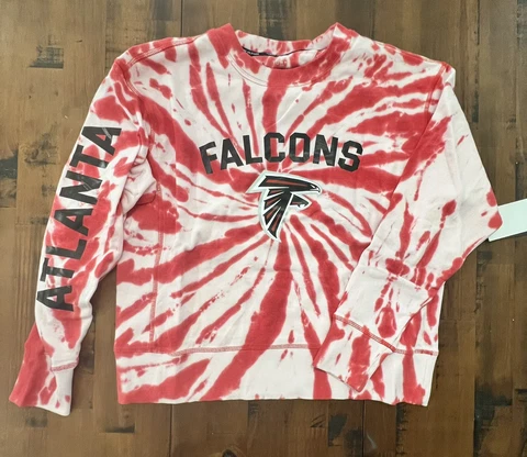 Tommy Hilfiger NFL Womens Atlanta Falcons French Terry Tie Dye Sweatshirt Sz M Cover