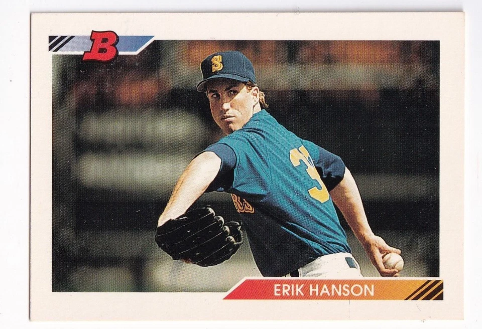Erik Hanson 1992 Bowman ML Baseball Trading Card #583 Auc - Image 1 of 1