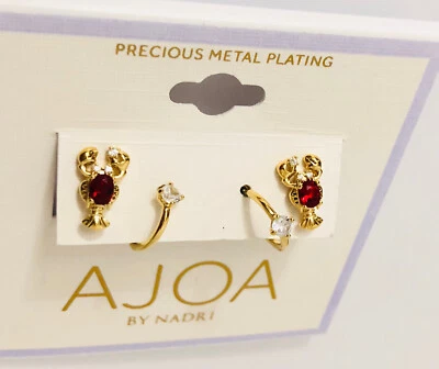 Juego de 2 pares de pendientes Vacay Lobster AJOA de Nadri Foto 1 de 4