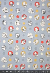 Nursery Baby Fabric - Disney Dumbo Elephant Polka Dot Blue - Springs 29" - Picture 1 of 1