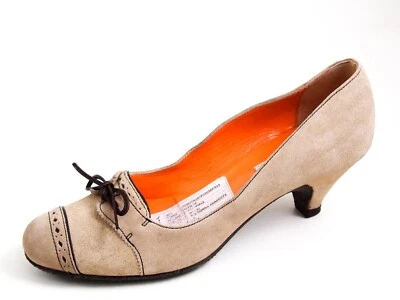 Zapatos de salón Santoni beige gamuza tacón de gatito - para mujer EE. UU. 6,5 UE 36,5 gratis DHL Express Foto 1 de 4