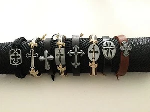  Trending Unique Leather Cross Braceletes - Picture 1 of 1