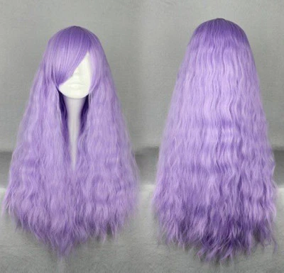 New Long Purple Curly Wavy Women Lady Party Cosplay Anime Hair Wig Wigs +Wig Cap - Image 1 of 4