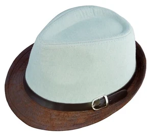 Fedora Hat for Little Kids 3-7 Years - Light Blue Denim - Picture 1 of 3