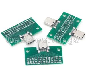 USB 3.1 24P Type-C Male Female Test PCB Board Adapter 2.54mm Connector Socket - Picture 1 of 4