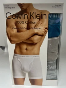 Paquete de 3 calzoncillos boxer calvin klein para hombre NB4003-950 de ajuste clásico talla XL - Imagen 1 de 3