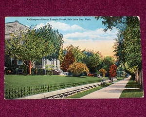 #22 Vintage 1928 Postkarte South Temple Street Salt Lake City Utah Straßenansicht - Bild 1 von 2