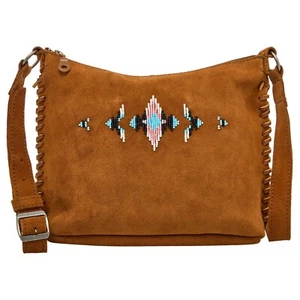 Minnetonka Nizhoni Hand-Beaded Suede Handbag INDIAN PRINCESS - Picture 1 of 16