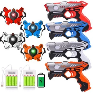 Wiederaufladbare Laser Tag Pistolen 4 Sets mit Weste Spielzeug für Kinder 6+ - Bild 1 von 9