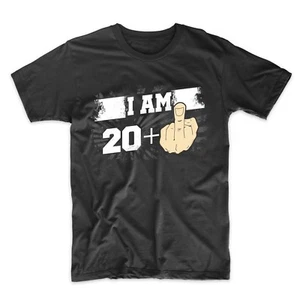21st Birthday Shirt For Men - I Am 20 Plus Middle Finger 21 Years Old T-Shirt - Picture 1 of 4