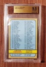 1972 O-Pee-Chee #190 Esposito Orr Checklist Hockey Card BVG 9.5 GEM MINT POP 2
