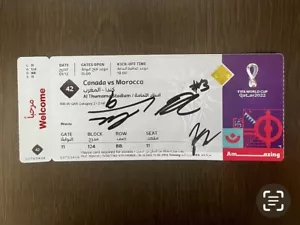 Biglietto WC Qatar Canada Marocco 2022 Auto Cyle Larin Derek Cornelius Kwasi Poku - Foto 1 di 7
