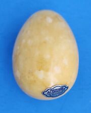 GENUINE VOLTERRA ALABASTER DUCCESCHI HAND CARVED LEMON YELLOW EGG MADE IN ITALY