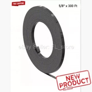 Cinghia Acciaio 5/8" x 300 Piedi Bobina Piccolo Rotolo Standard Duty Nero NUOVO - Foto 1 di 12