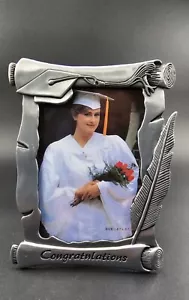Pewter Graduation Picture 5 x 7 Frame 4 x6 Photo - Picture 1 of 2