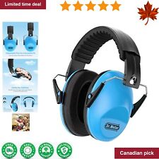 EM100 Noise Reduction Earmuffs - 27NRR Adjustable Headband - Safe Design - Blue