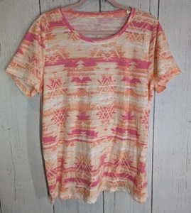 Sonoma Size XL The Everyday Tee Tie Dye Tribal Pattern Orange Pink Top - Picture 1 of 7