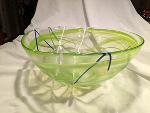Stunning Extra Large Anna Ehrner-Kosta Boda-'Contrast' Lime Green Bowl 14" x 6" - Picture 1 of 19