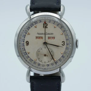 Jaeger Lecoultre Triple Calendar 2904 Men's Watch 36 mm Steel Vintage Manual Wind - Picture 1 of 10