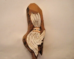 8" Hand Carved Driftwood Wood Spirit Wall Decoration - Picture 1 of 9