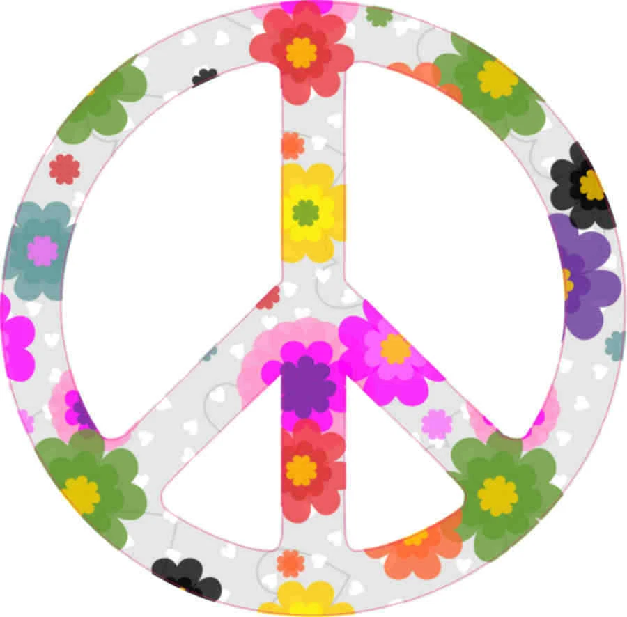 3X3 Floral Peace Sign Bumper Sticker Vinyl Car Decal Cup Decals Truck Stickers - Image 1 of 1