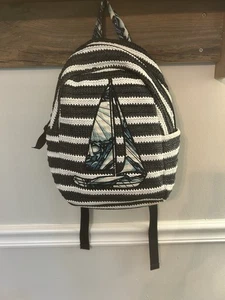 Vera Bradley Shore Enough Pattern Straw Compact Backpack - Picture 1 of 8