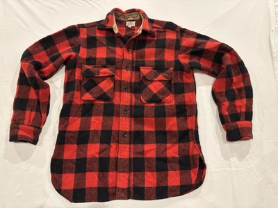 Camisa De Colección Años 50 Five Brother Lana Búfalo Cuadros Roja Negra Hecha en Unión EE. UU. Workwea Foto 1 de 4