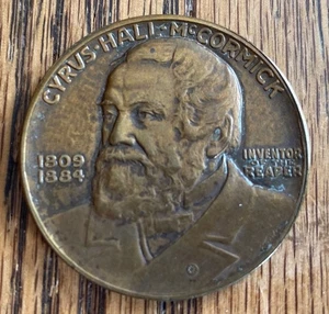 CYRUS McCORMICK - ERFINDER DES SENSENMANNS MEDAILLE - SCHÖNES DETAIL - NACHLASSFUND - Bild 1 von 2