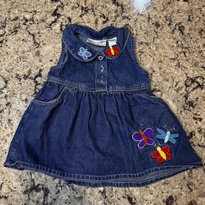 Vestido Vaquero Mariposa Especial Niños 3/6 Meses Bebé Niñas Vintage Años 90’s Bebé - Imagen 1 de 7