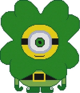 CROSS STITCH+ CRAFT PATTERN Minion Shamrock Irish Celtic Leprechaun St. Patrick - Bild 1 von 18