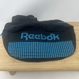VTG 90s Reebok Fanny Pack Shoulder Waist Bag Y2K Black & Blue Adjustable Nylon - Picture 1 of 7