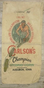 Vintage Cloth Carlson's Hybrid Seed Corn Sack Audubon, Iowa - Picture 1 of 2