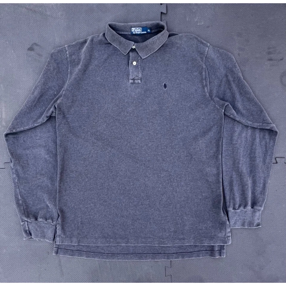 Vintage Polo Ralph Lauren Mens Long Sleeve Polo Shirt Gray Extra Large XL Y2K - Image 1 of 4
