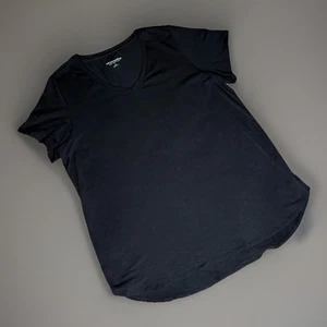 T-shirt/tunica manica corta nera Soft Surroundings scollo a V taglie forti 2X - Foto 1 di 5
