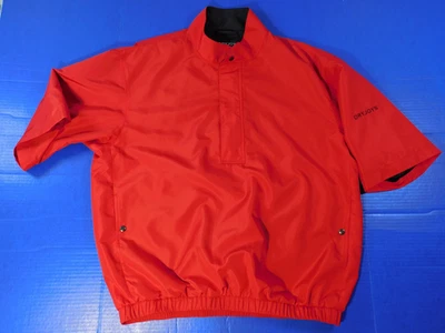 Footjoy DryJoys 1/4 Cremallera Rojo Pullover Viento Lluvia Chaqueta Manga Corta Para Hombre Grande Foto 1 de 4