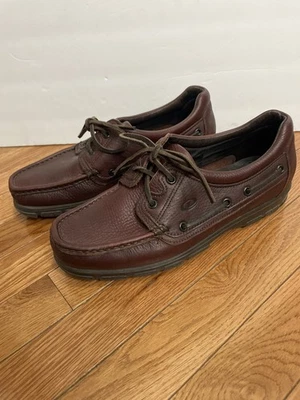 Zapatos Dexter Para Hombres 9.5 Informales Barco Cuero Marrón Con Cordones Sin usar, Punta Baja Top Foto 1 de 4