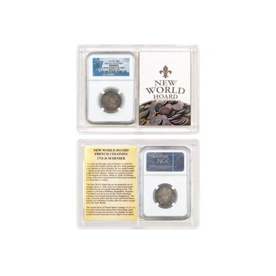 1711-D 30 Denier Billon New World Hoard French Colonies NGC Genuine - Image 1 of 4