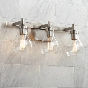Modern Wall Light Brushed Nickel 21" 3-Light Fixture for Bathroom Vanity Mirror - Picture 1 of 10